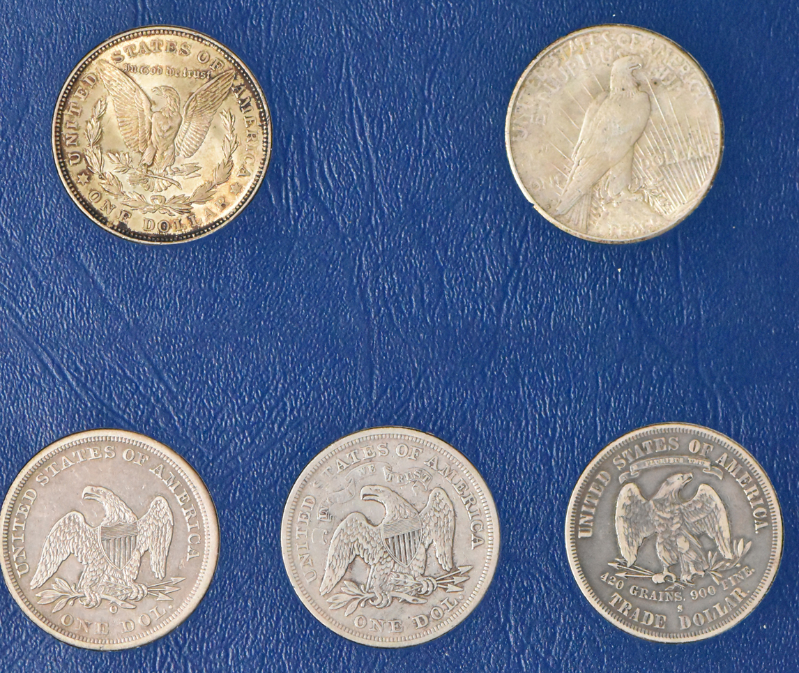 United States type coins in two Whitman albums