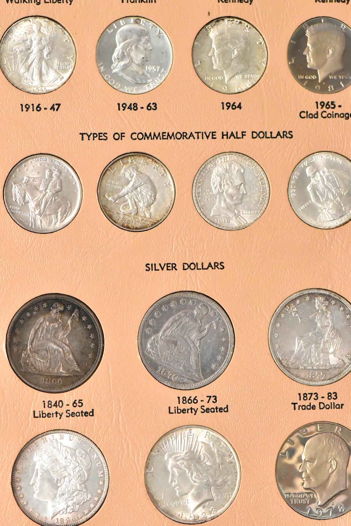 Collection of United States type coin in a complete Dansco 7070 album