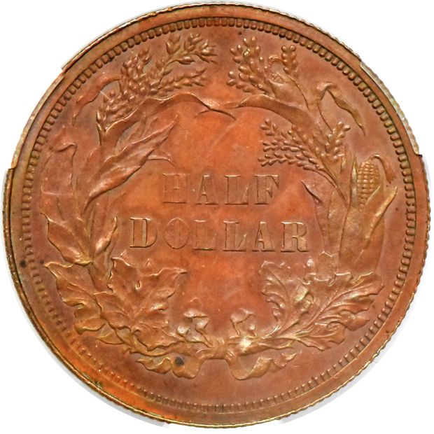 1859 half dollar J-238 CACG PR-63BN