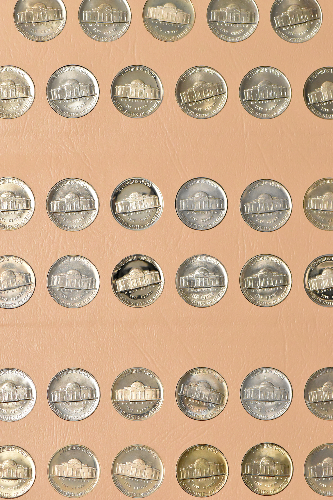 Two Jefferson nickel collections in Dansco albums