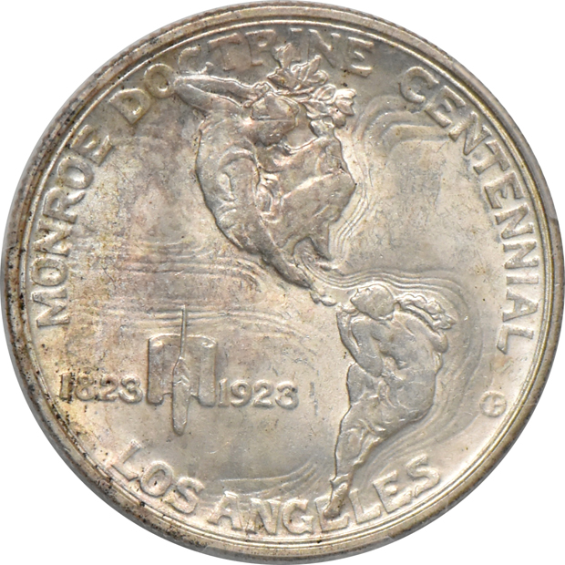 Group of five silver commemorative half dollars certified by PCGS