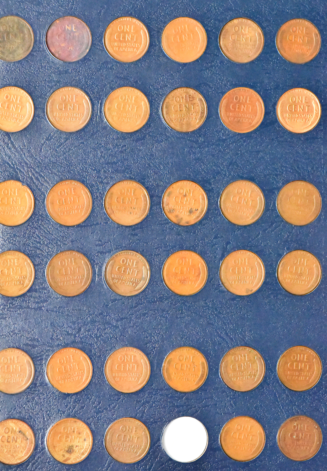 Collection of Lincoln cents in a Whitman Classic 9112 album