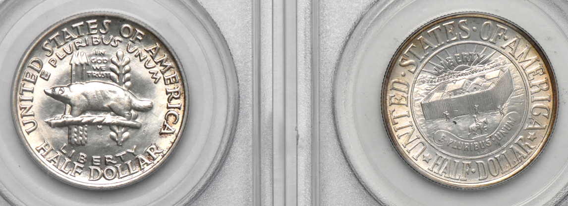 Six Uncirculated silver commemorative half dollars, all PCGS