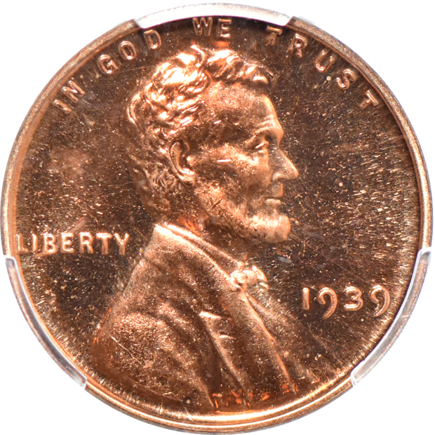 1939 Lincoln cent PCGS PR-66RD, 1939 Mercury Dime NGC PF-67+ CAC, and a 1939 Walking Liberty half dollar PCGS PR66