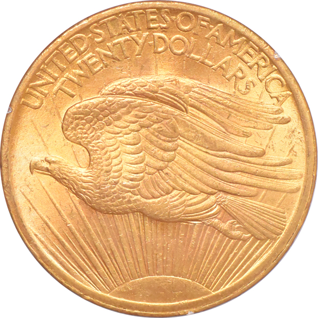 1907 No Motto Saint Gaudens PCGS MS-62 (rattler)