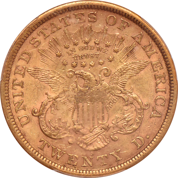 1866-S Motto PCGS AU-53 CAC