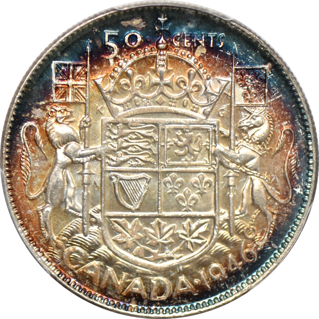 Canada - 1946 50C PCGS MS-64, and a 1946 $1 NGC MS-63