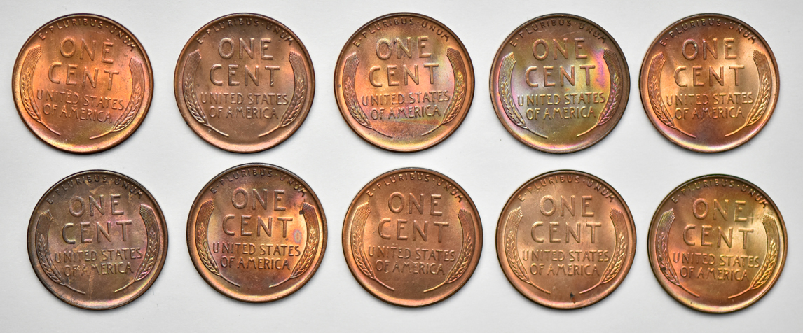 Ten Lincoln cents