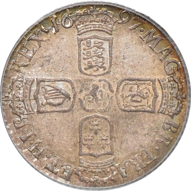 Great Britain - 1697 six pence - PCGS MS-65