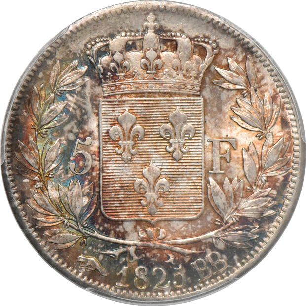 France - 1825-BB 5 Francs Gad-643 - PCGS MS-64