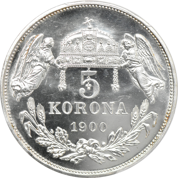 Hungary - 1900-KB 5 korona restrike - PCGS PR-67