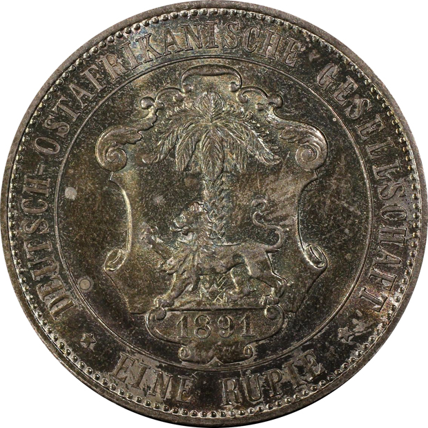 German East Africa - 1891 rupie J-713 - PCGS MS-64