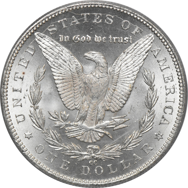 Six chopmarked Trade dollars, plus an 1884-CC Morgan dollar MS-65 (green label), all PCGS