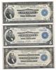 1918 $1 Atlanta AU, $2 Cleveland Battleship VF, and $5 Atlanta VF