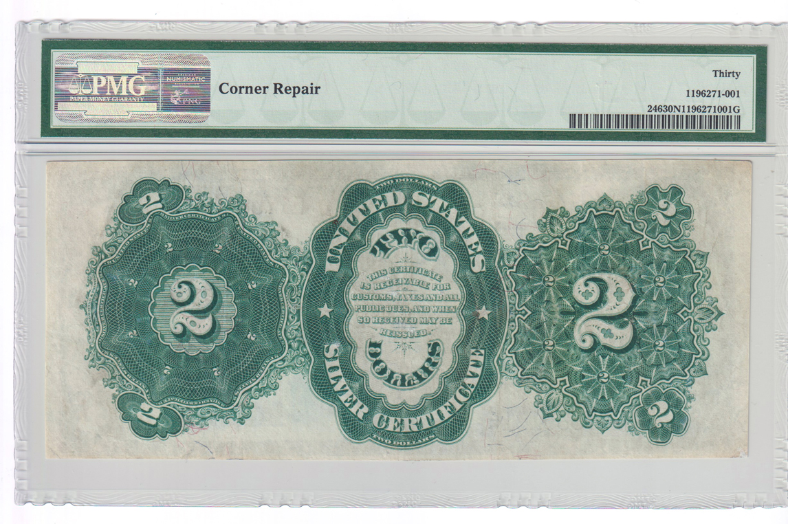1891 $2 Fr# 246 - PMG VF-30/corner repair