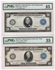 1914 $5 Philadelphia Fr# 855a PCGS XF-45 PPQ, 1914 $10 New York Fr# 911a PMG VF-35, and a 1914 $20 Minneapolis Fr# 998 PMG XF-45