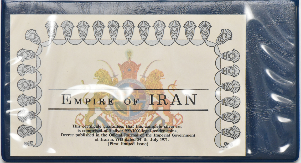 Iran - 1971 five-coin silver set