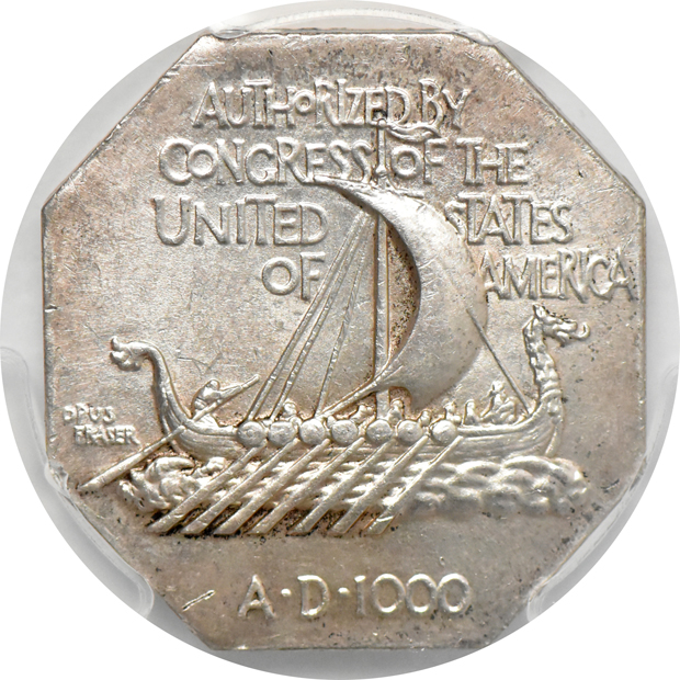 1925 Norse-American Silver Thick MS-63, and a 1936 Norfolk MS-67, both PCGS