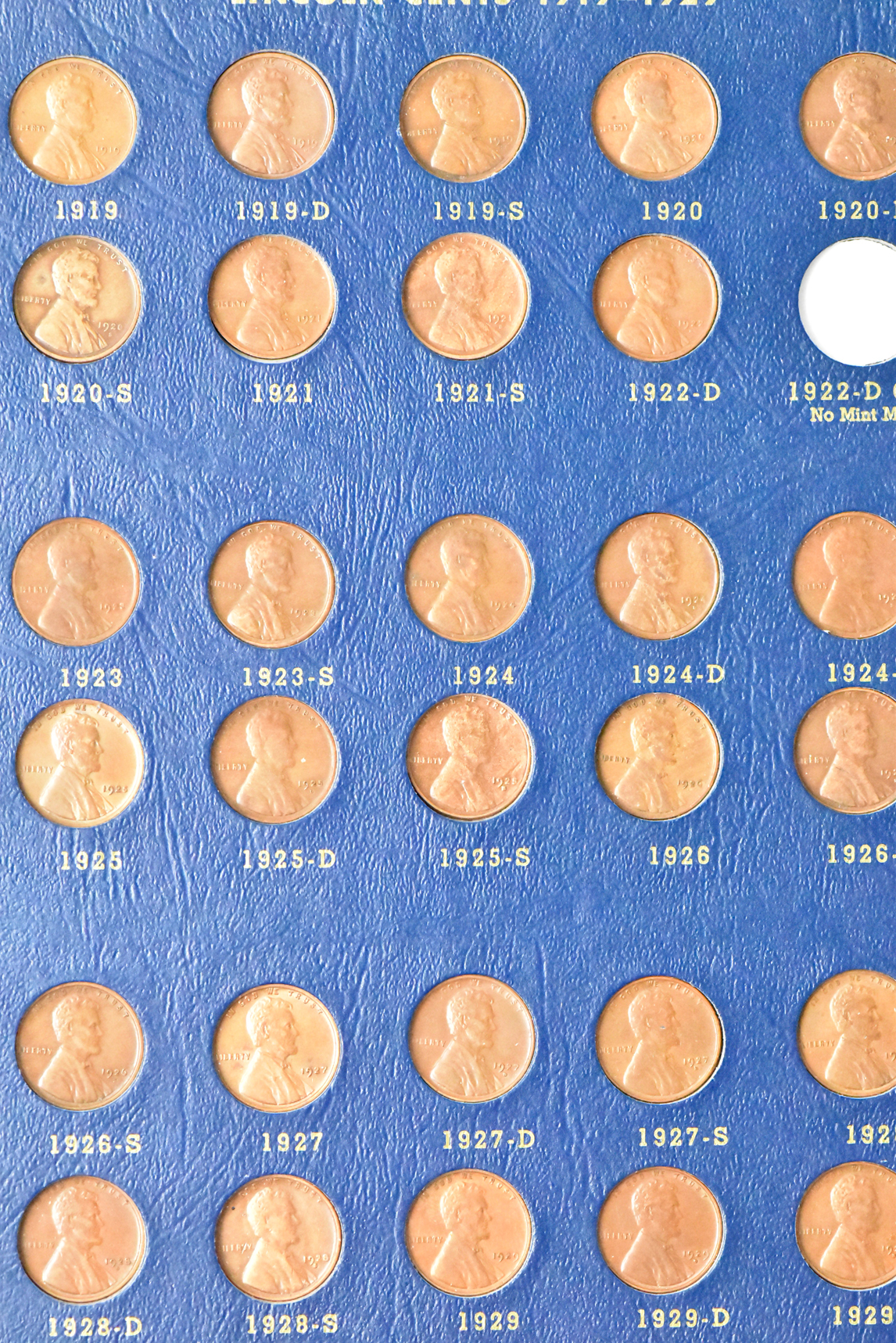 Collection of Lincoln cents in a Whitman 9405 album