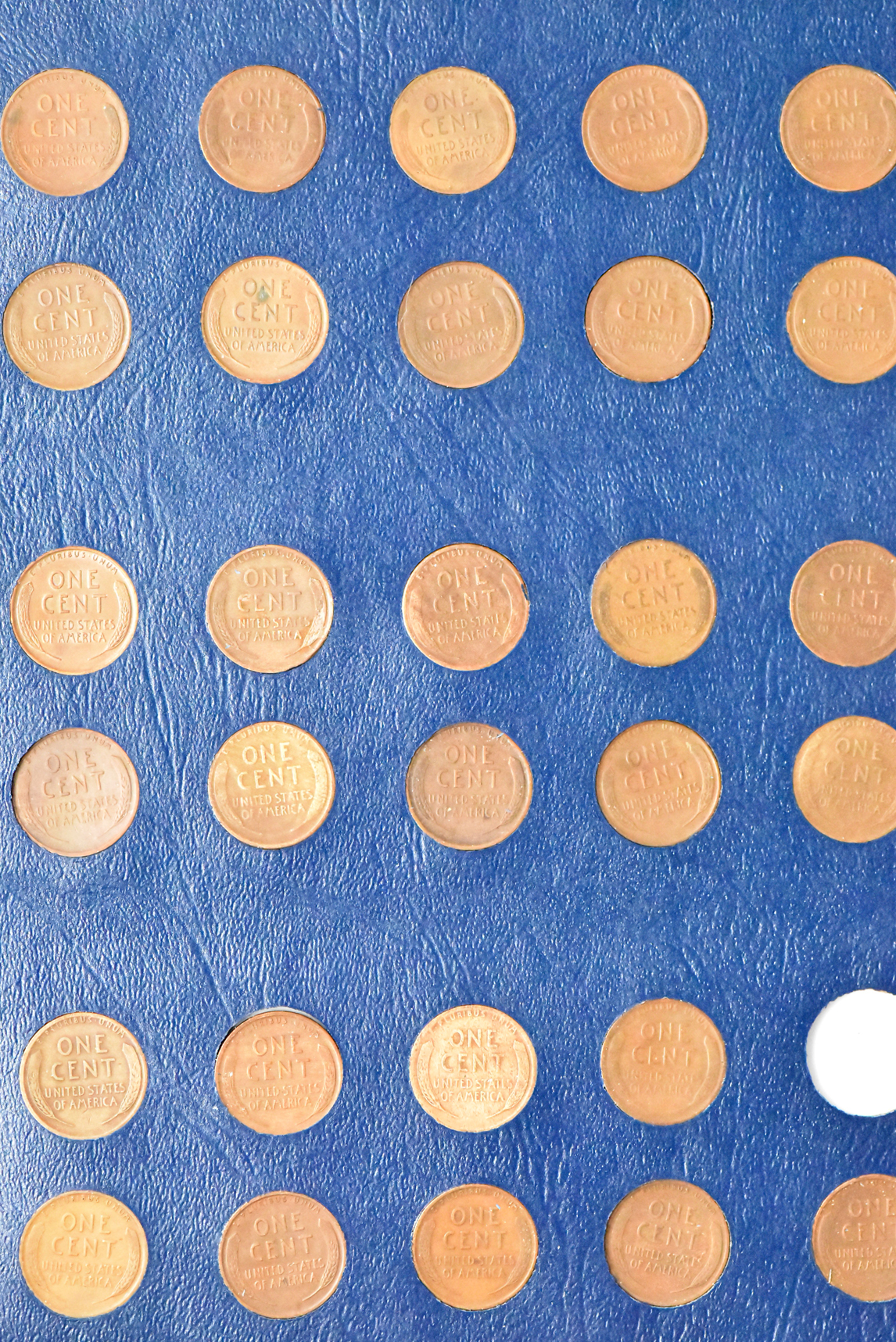 Collection of Lincoln cents in a Whitman 9405 album