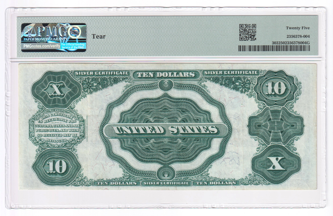 1908 $10 Tombstone Fr# 303 - PMG VF-25/tear