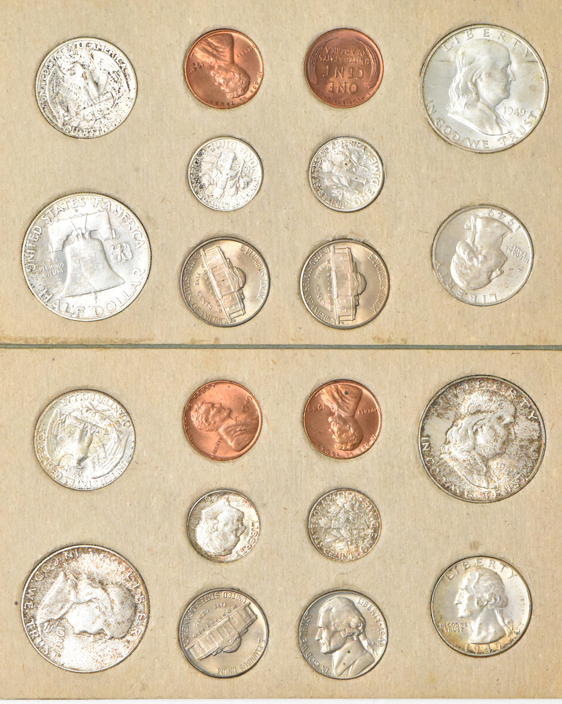 1949, 1951, 1952, 1954, and 1957 Mint Sets
