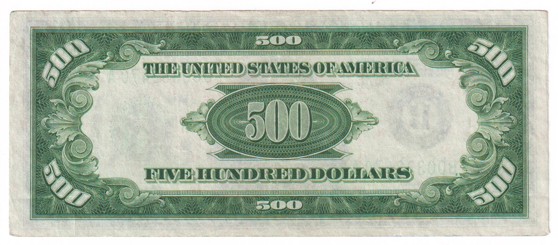 1934-A $500 New York Fr# 2202-B - VF/faint teller stamp