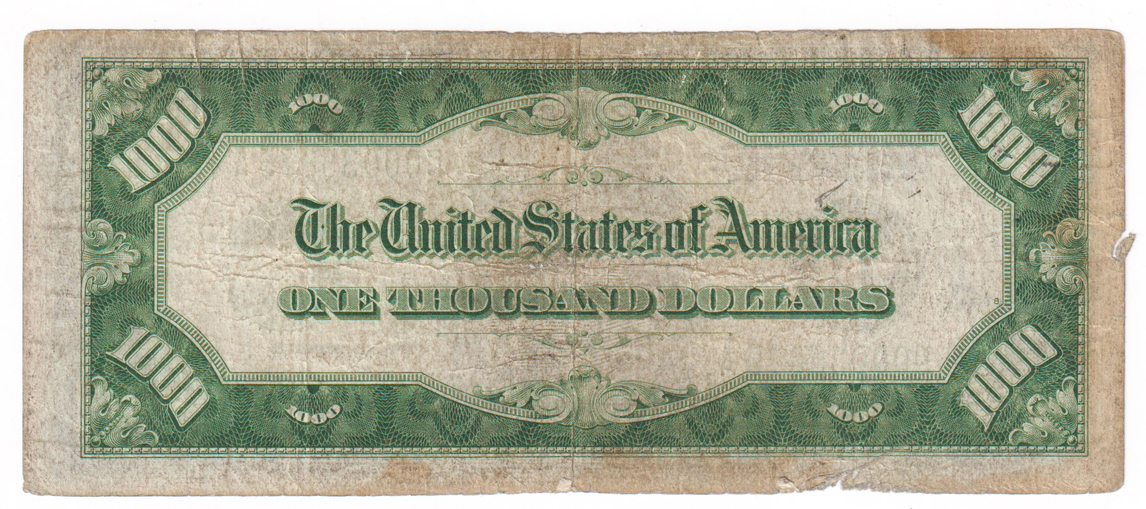 1934-A $1,000 Cleveland Fr# 2212D - VG