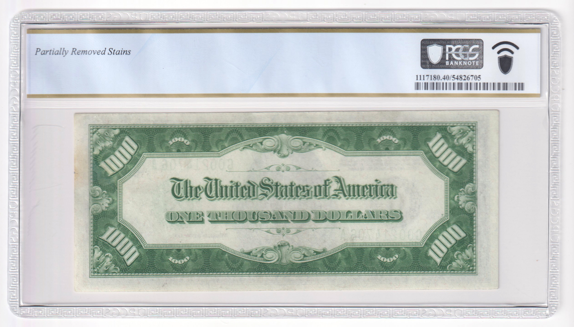 1934-A $1,000 Chicago Fr# 2212-G - PCGS XF-40/partially removed stains