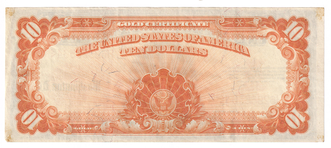 1922 $10 Fr# 1173 - XF/previously mounted