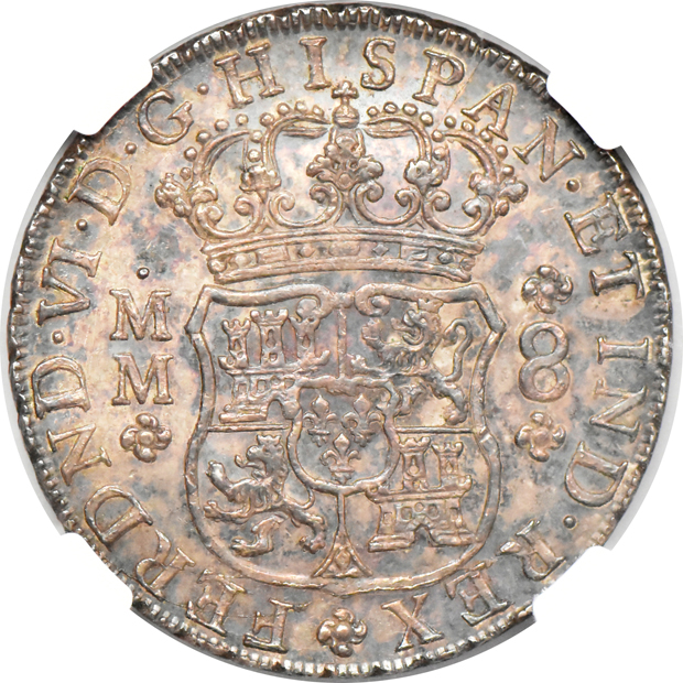Mexico - 1757/60-Mo MM 8 reales - NGC MS-61