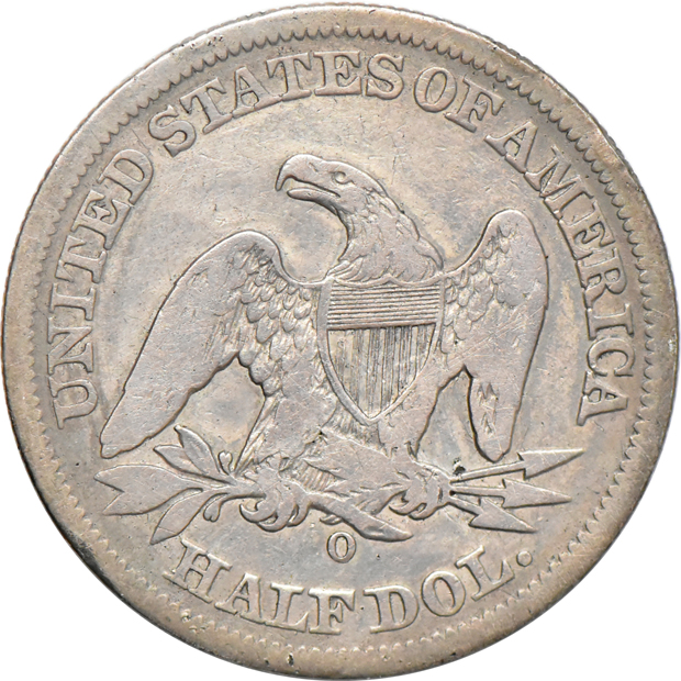 1852-O half-dollar, Fine/scratched 
