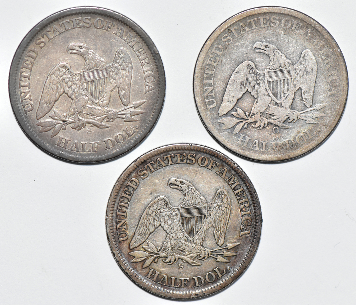 1861-O, 1863-S, and 1865-S, as described