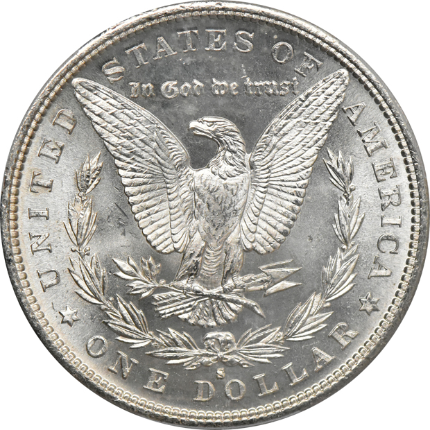1879-S MS-66+, and an 1882-S MS-66, both PCGS