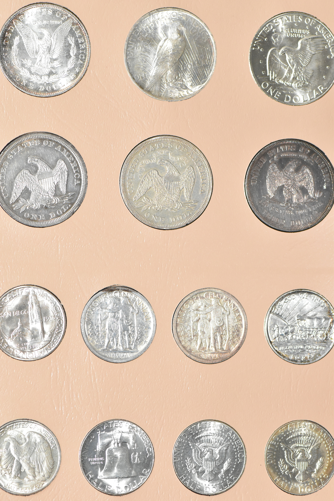 Collection of U.S. Type coins, including gold, in a complete Dansco 7070 album