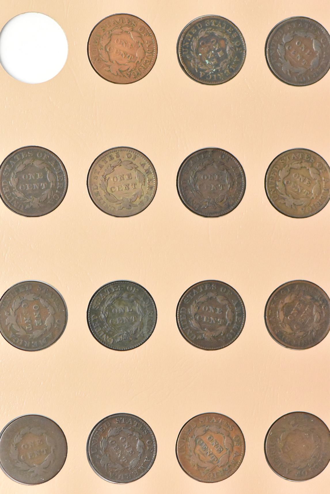Collection of 77 Large Cents in a Dansco 7099 album