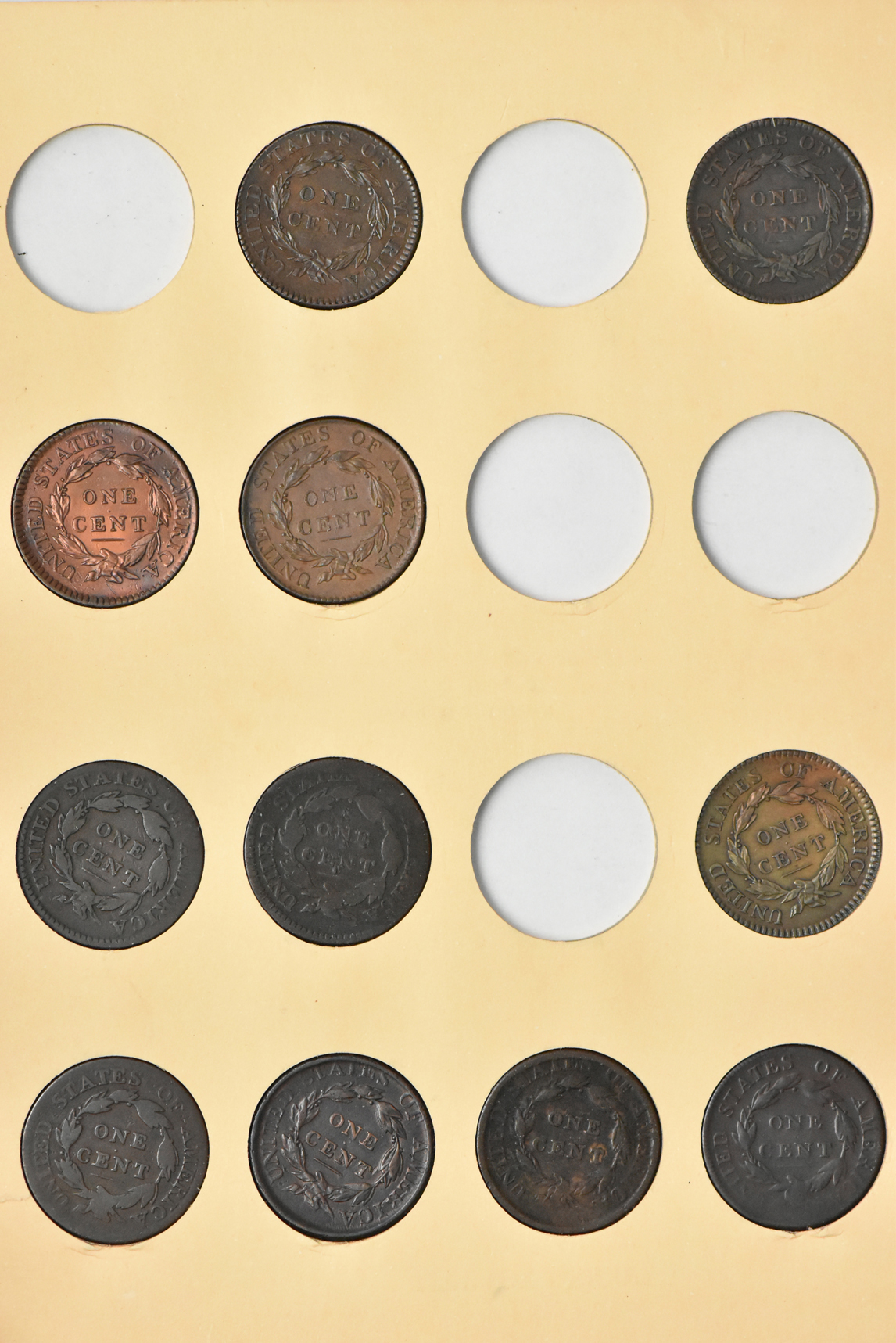 Collection of 44 different Large Cents in a Library of Coins Volume 37 album
