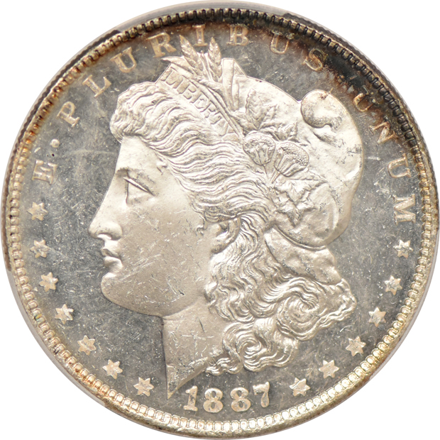 1882-S MS-65, and an 1887 MS-64DMPL, both PCGS