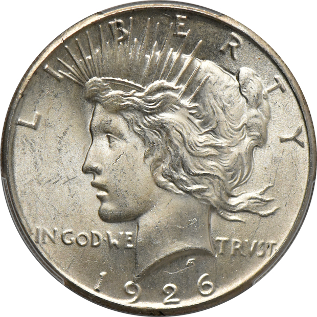 1925-S MS-63, and a 1926 MS-65, both PCGS