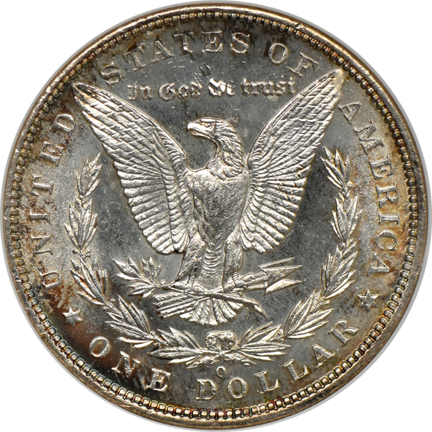 1889-O MS-63 (no line), and an 1892-O MS-62, both NGC