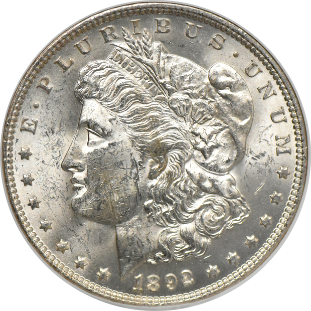 1889-O MS-63 (no line), and an 1892-O MS-62, both NGC