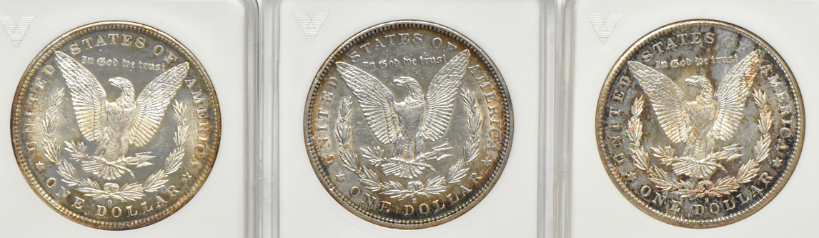 1925-S PCGS MS-62, 1927-S NGC MS-62, and a 1928-S PCGS MS-62