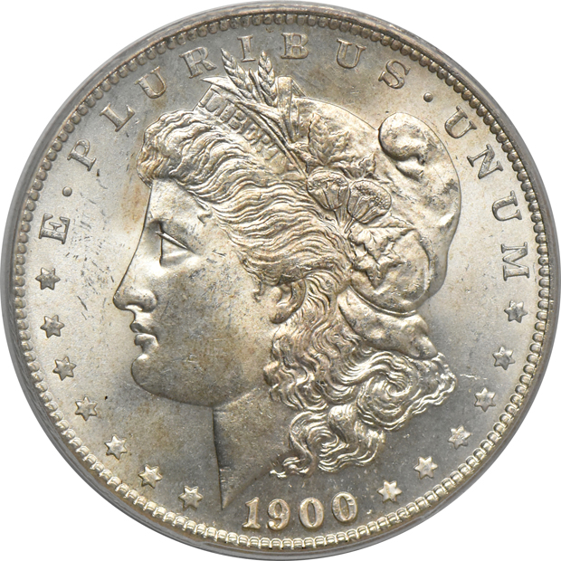 1898-S MS-64 (green label), and a 1900-S MS-65, both PCGS