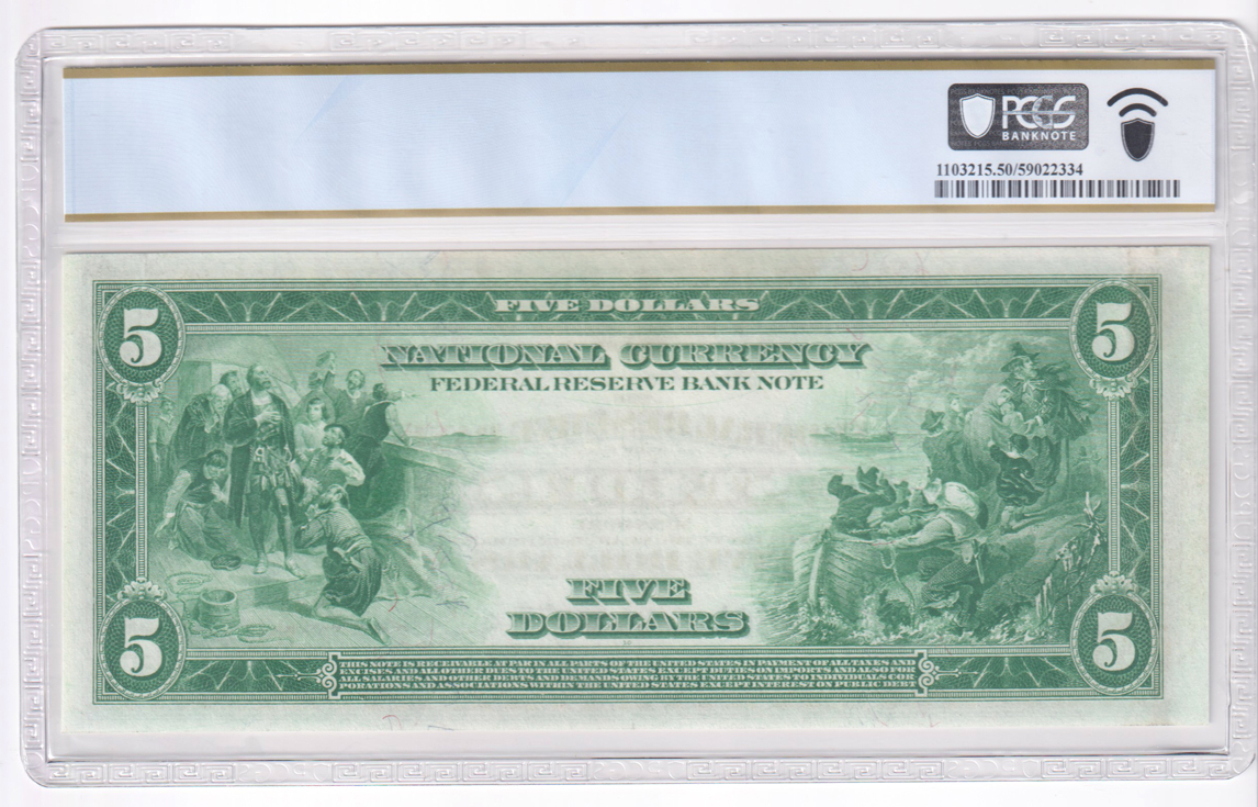 1918 $5 St. Louis Fr# 796 - PCGS AU-50