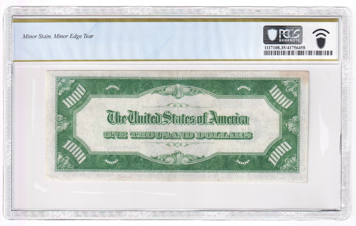 1934 $1,000 Chicago Fr# 2211-G - PCGS VF-35/minor stain/minor edge tear
