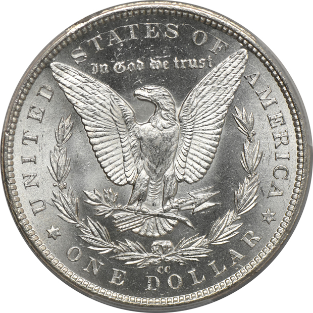 1883-CC Morgan dollar MS-65, and a 1926-S Peace dollar MS-64+, both PCGS