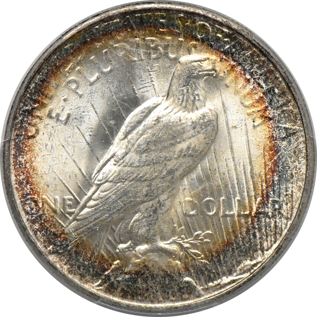 1883-CC Morgan dollar MS-65, and a 1926-S Peace dollar MS-64+, both PCGS