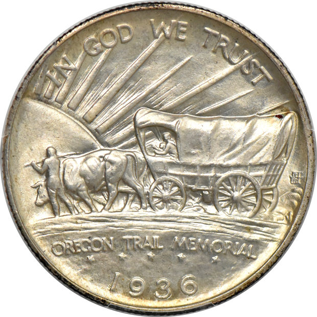 1918 Lincoln MS-65, and a 1936 Oregon MS-66, both PCGS