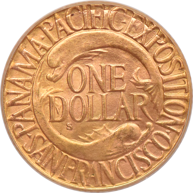 1915-S $1 Panama-Pacific PCGS MS-65 (green label)