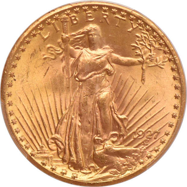 1927 MS-64+ CAC, and a 1927 MS-65, both PCGS
